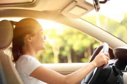 woman driving a car